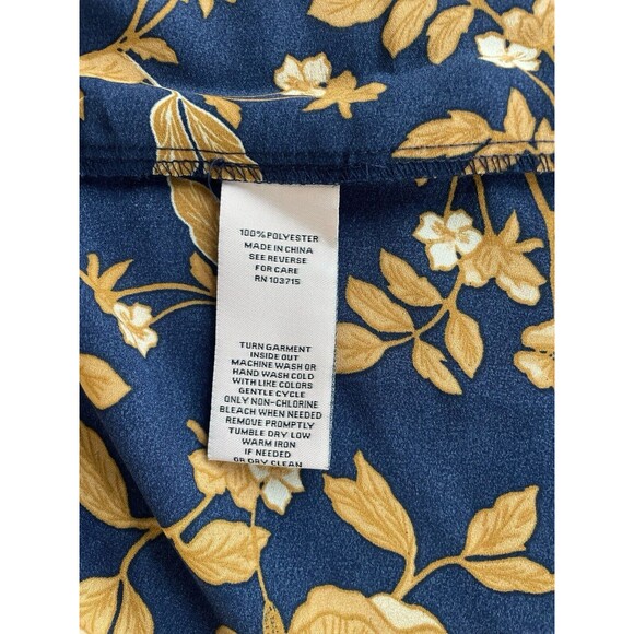 Nanette Lepore Navy Blue Floral Womens Sleeveless Printed Midi Dress‎ Size 16 - Picture 8 of 12